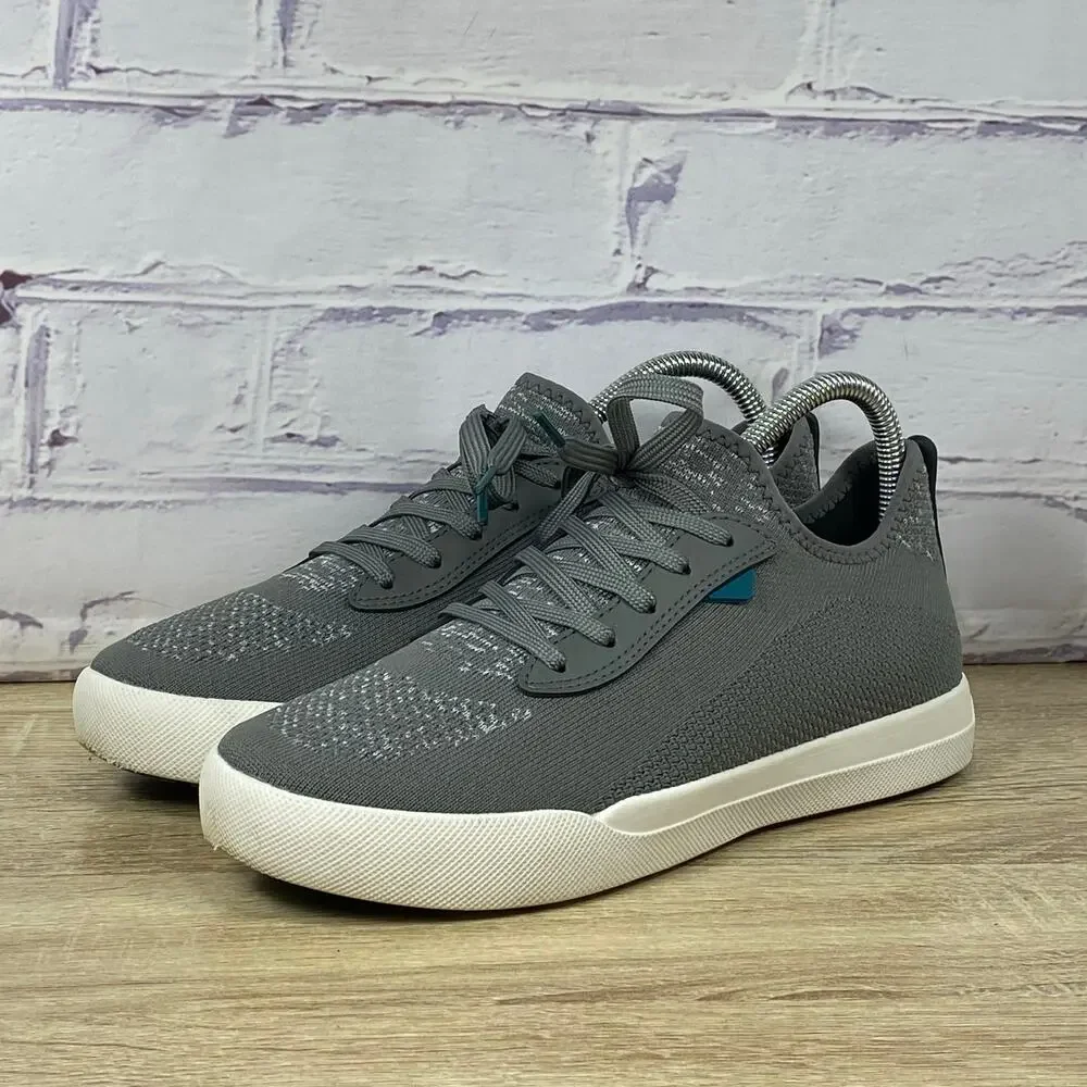 Vessi Gray Knit Athletic Sneakers with White Sole